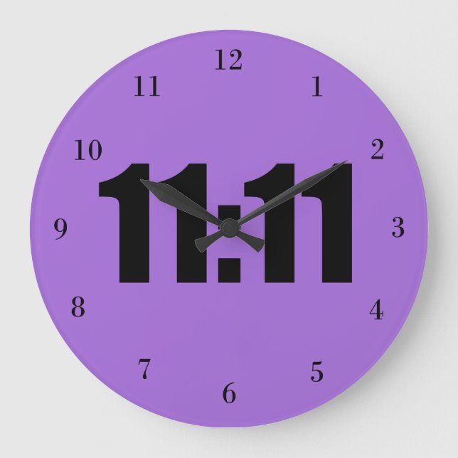 Relógio Grande 11:11 Horário da Sorte Roxo (Frente)