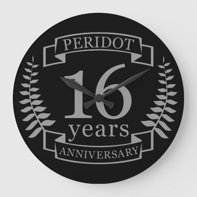 Relógio Grande 16 anos de casamento tradicional de prata (Frente)
