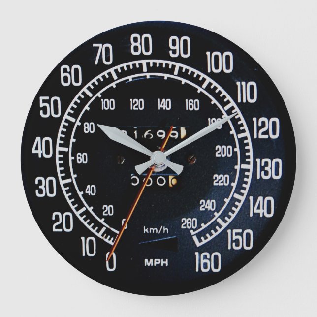 Relógio Grande 1970s Classic Sports Car Speedometer (Frente)
