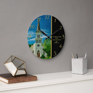 Relógio Grande 1 Peter 5:7 Igreja Branca