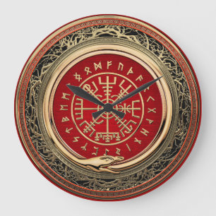 Relógio Grande [200] Compasso Runic mágico Dourado de Vegvisir -