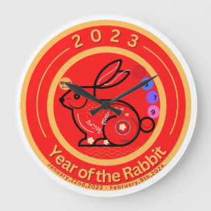 Relógio Grande 2023-Year of the Rabbit Design Classic Acrylic Pr