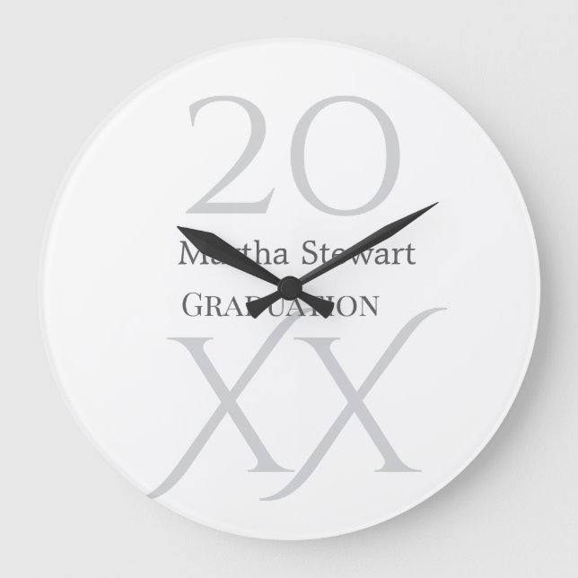 Relógio Grande 20XX bold le graduation name congrats school year  (Frente)