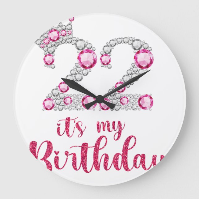 Relógio Grande 22 É o meu aniversário, 22º aniversário, 22 anos B (Frente)