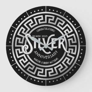 Relógio Grande 25 de Arte Deco do Casamento de Prata