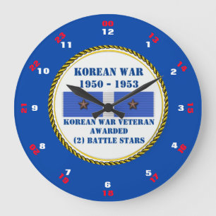 RELÓGIO GRANDE 2 BATALHAS ESTRELAS VETERANO DA GUERRA NA COREIA