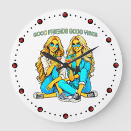Relógio Grande 2 Freundinnen Good Friends Good Vibes mit Cocktail