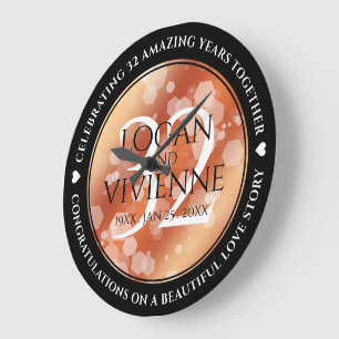 Relógio Grande 32º aniversário de casamento em Bronze