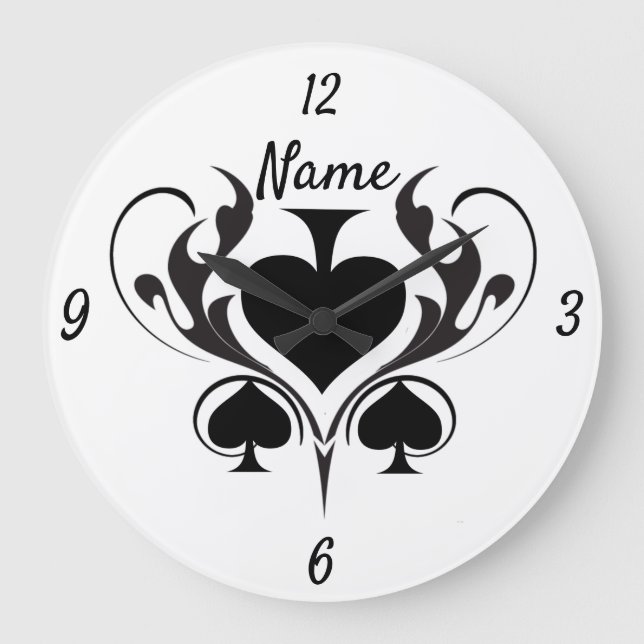 Relógio Grande 3 Espadas Negras Tribal Thunder_Cove  (Frente)