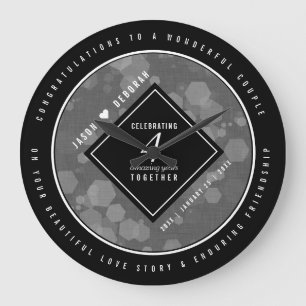 Relógio Grande 4.ª Celebração do Aniversário do Casamento Linen