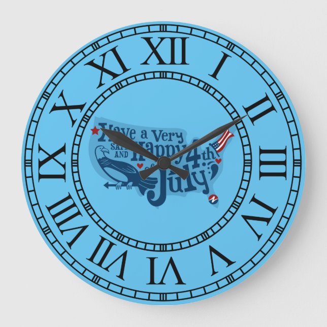 Relógio Grande 4 De Julho Seguro E Feliz (Frente)