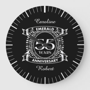 Relógio Grande 55.º aniversário de casamento, emerald crest