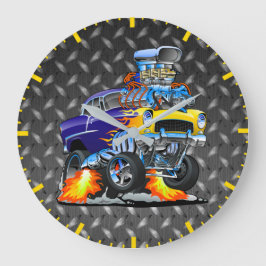 Relógio Grande 55 Placa de Metal Xadrez Diamante de Carro Engraça
