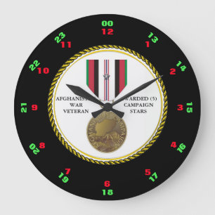 RELÓGIO GRANDE 5 ESTRELAS DE CAMPANHA AFEGANISTÃO WAR VETERAN
