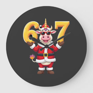 Relógio Grande 67 Unicórnio de Natal 6 7 Meme para Meninas Crianç