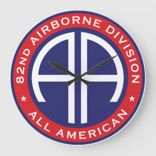 Relógio Grande 82ª Divisão Aerotransportada Todos os Patches Ca