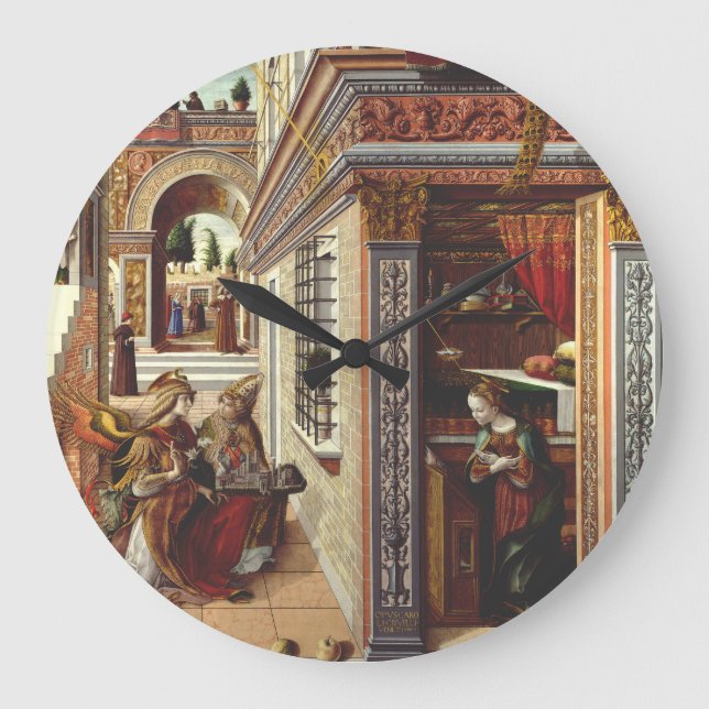 Relógio Grande A Anunciação Carlo Crivelli Arte Renascentista (Frente)