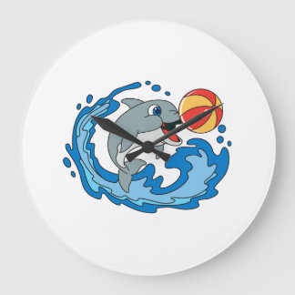 Relógio Grande A funny dolphin wall clock as a gift