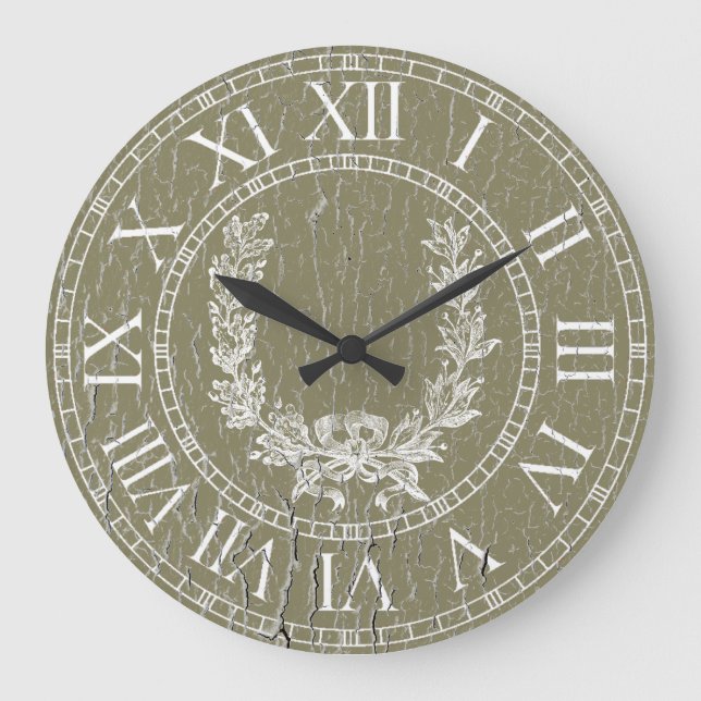 Relógio Grande A grinalda resistida elegante do francês (Frente)