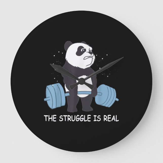 Relógio Grande A Luta De Panda É Um Grande Giro Engraçado. (Frente)