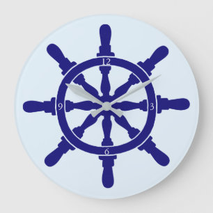 Relógio Grande A roda do navio no azul o mais claro