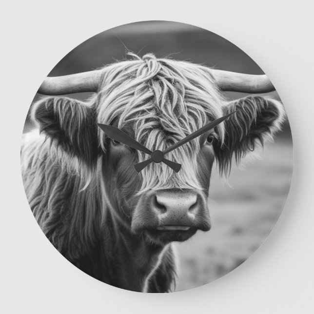 Relógio Grande A vaca Highland (Frente)
