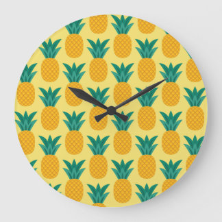 Relógio Grande Abacaxi Vintage: Frutífero Ataque De Padrão.