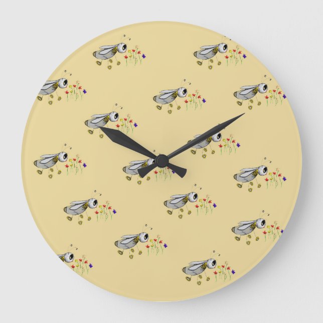 Relógio Grande Abelhas primavera (Frente)