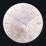 Relógio Grande abertura de aquarela | faux glitter design<br><div class="desc">o brilho é simulado</div>