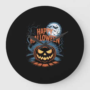 Relógio Grande Abóbora de Halloween Assustadora