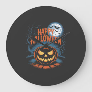 Relógio Grande Abóbora de Halloween Assustadora