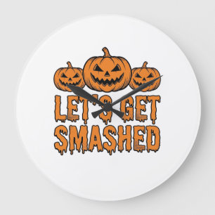 Relógio Grande Abóbora Divertida de Halloween Vamos nos Esmagar
