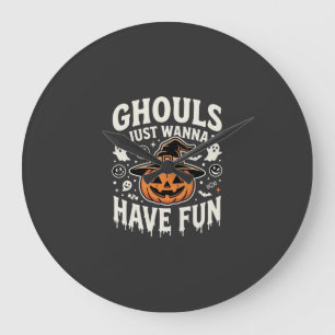Relógio Grande Aboboras de Halloween Divertidas para Ghouls
