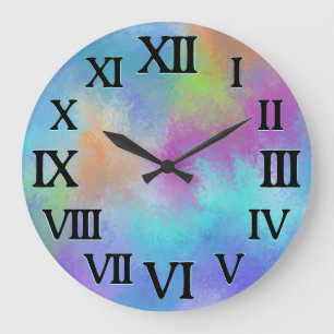 Relógio Grande Abstração Iridescente do Arco-Íris