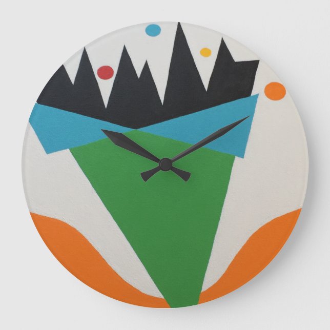 Relógio Grande Abstract Confetti Cone Round Clock (Frente)