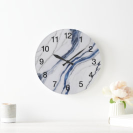 Relógio Grande Abstract Dark Blue Green Mist Fractal