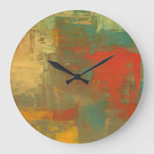 Relógio Grande Abstract Painting Wall Clock Canvas Art