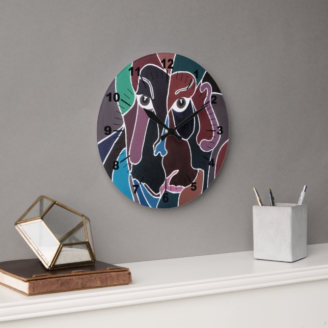 Relógio Grande Abstract Portrait Painting by Alfred Fox (Escritório)