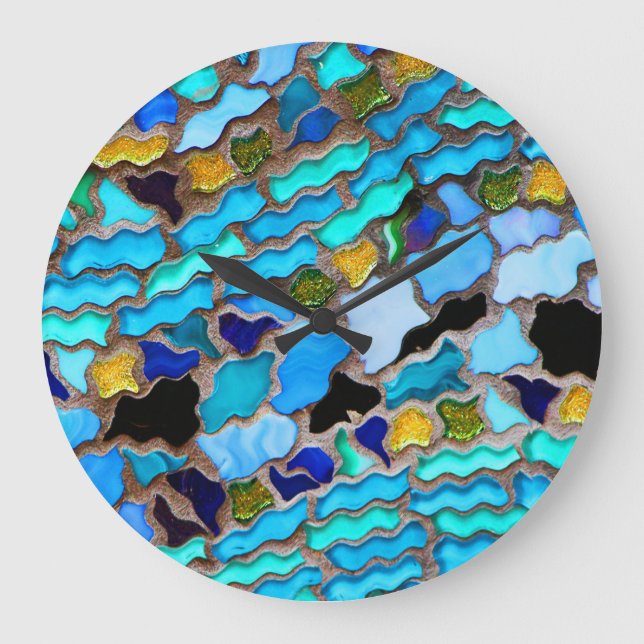 Relógio Grande Abstrato art 80 Wall Clocks e opções numéricas (Frente)