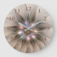 Abstrato Beige Brown Floral Fractal de Flor Joyful