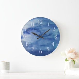 Relógio Grande Abstrato Blue Water Beach Decide Large Clock