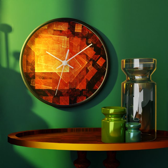 Relógio Grande Abstrato de Arte da Janela (Window Light Abstract Art Round Wall Clock)