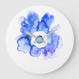 Relógio Grande abstrato de arte, desenhada por mão, com aquarela