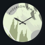 Relógio Grande Abstrato de Arte Moderna<br><div class="desc">Intrate pinceladas e arte aquarela em um poster. Sotaque perfeito para casas.</div>