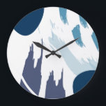 Relógio Grande Abstrato de Arte Moderna<br><div class="desc">Intrate pinceladas e arte aquarela em um poster. Sotaque perfeito para casas.</div>