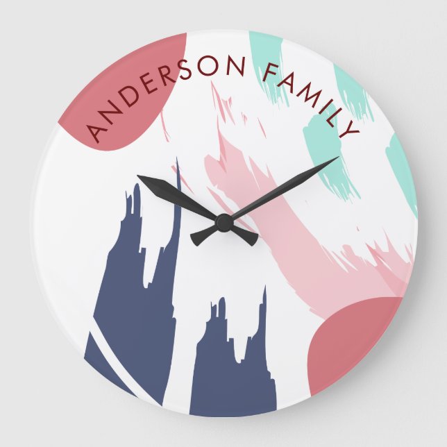 Relógio Grande Abstrato de Arte Moderna (Frente)