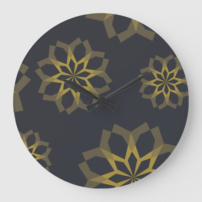 Relógio Grande abstrato de flores moderna, legal, verde, única e  (Frente)