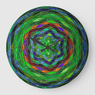 Relógio Grande Abstrato de vidro mosaico detido nº 4