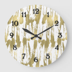 Relógio Grande Abstrato Dourado