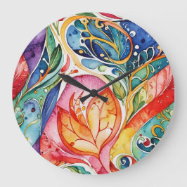 Relógio Grande Abstrato face trabalho de arte 1207 - Wall Clock (